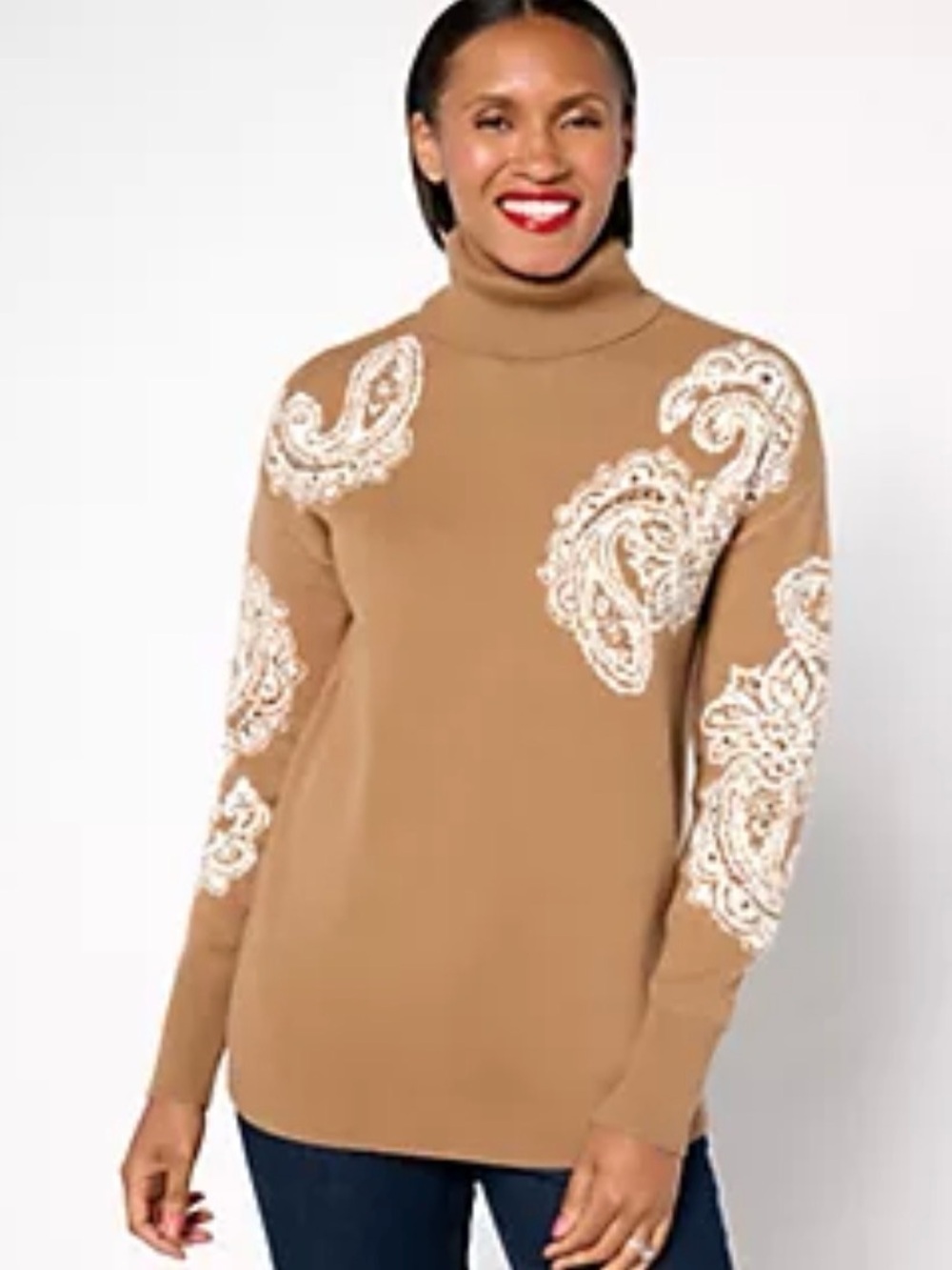Jacquard turtleneck sweater
